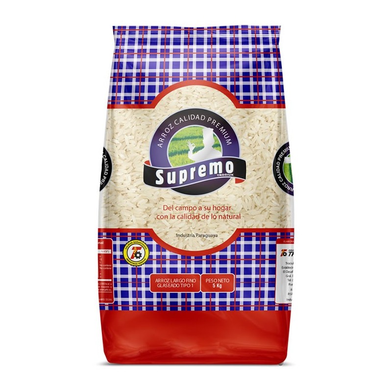 ARROZ SUPREMO TIPO I GLASE PREMIUN 500GR., 1KG Y 5KG.