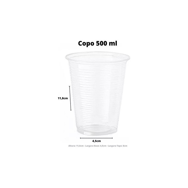 Vaso transparente 500 ml 20x50  y 250ml20x100